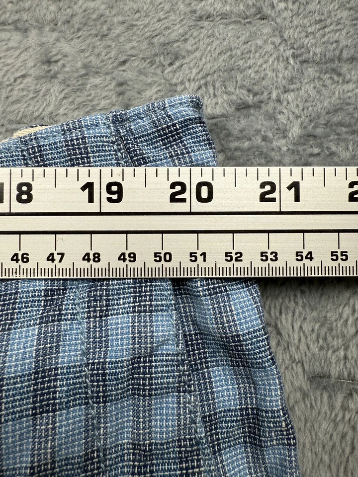 Tommy Bahama Pantalones Cortos Para Hombres 2XL Azul A Cuadros Lino Algodón Elastizado Cordón Bolsillos Foto 4 de 4