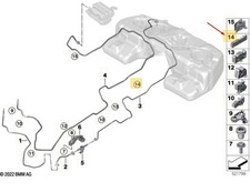 Clip tubo impianto carburante BMW X5 G05 16127465194 NUOVO ORIGINALE