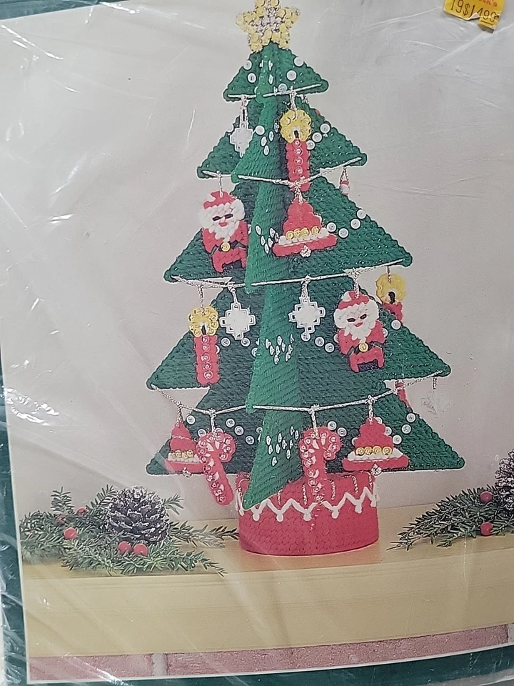 De Colección BUCILLA Great Shapes II "Trim The Tree" Kit de Lona Plástica 61008 Navidad *Leer Foto 2 de 4