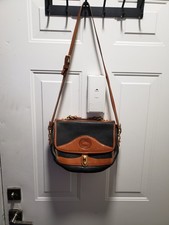 Vintage Dooney Bourke All Weather Leather Crossbody Duck Purse Black Pebbled
