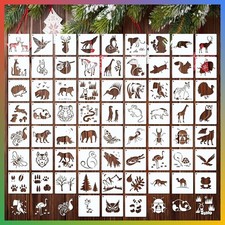 72 Pcs Small Animal Stencils for Crafts Reusable, 3 Inch