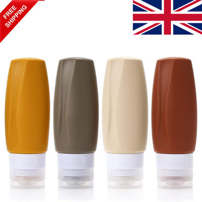 4er Pack Silikon Reiseflasche 90ml, Auslaufsicher Nachfüllbar Quetschbehälter