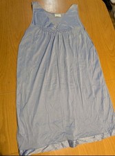 Vintage VANITY FAIR Periwinkle Embroidery Silky Nylon Nightgown Lg Sleeveless