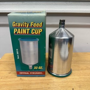 Central Pneumatic 38518 Aluminum Gravity Feed Paint Cup 33 Oz
