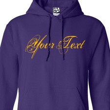 Custom Distressed Script HOODIE Personalized Cursive Grunge Text Font Sweatshirt
