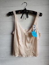 Adonna Perfect Length Camisole Size 38 Beige Pullover Lace Trim 100 Anton Nylon