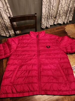 TRUE RELIGION MEN'S (XL) BLEED TRUE RED PUFFER JACKET.  MSRP: $199.00