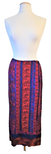 Maxi Falda De Colección Envolvente Sarong Para Mujer M Rosa Rojo Púrpura Hippie Boho Festival - Imagen 1 de 9