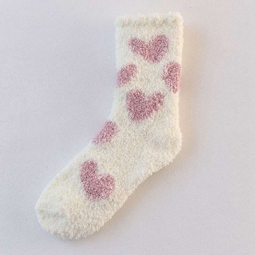 Winter Socks Gift Ladies Fluffy One Size Warm Lounge Bed Soft Cosy Socks Heart - Picture 2 of 18