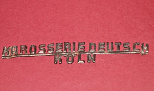 Rara insegna originale antica tedesca per auto in metallo: KAROSSERIE DEUTSCH KÖLN - Foto 11 di 12