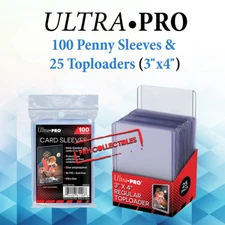 Ultra Pro (100 Penny Sleeves + 25 Toploaders) Clear Sports Trading Cards Pokemon