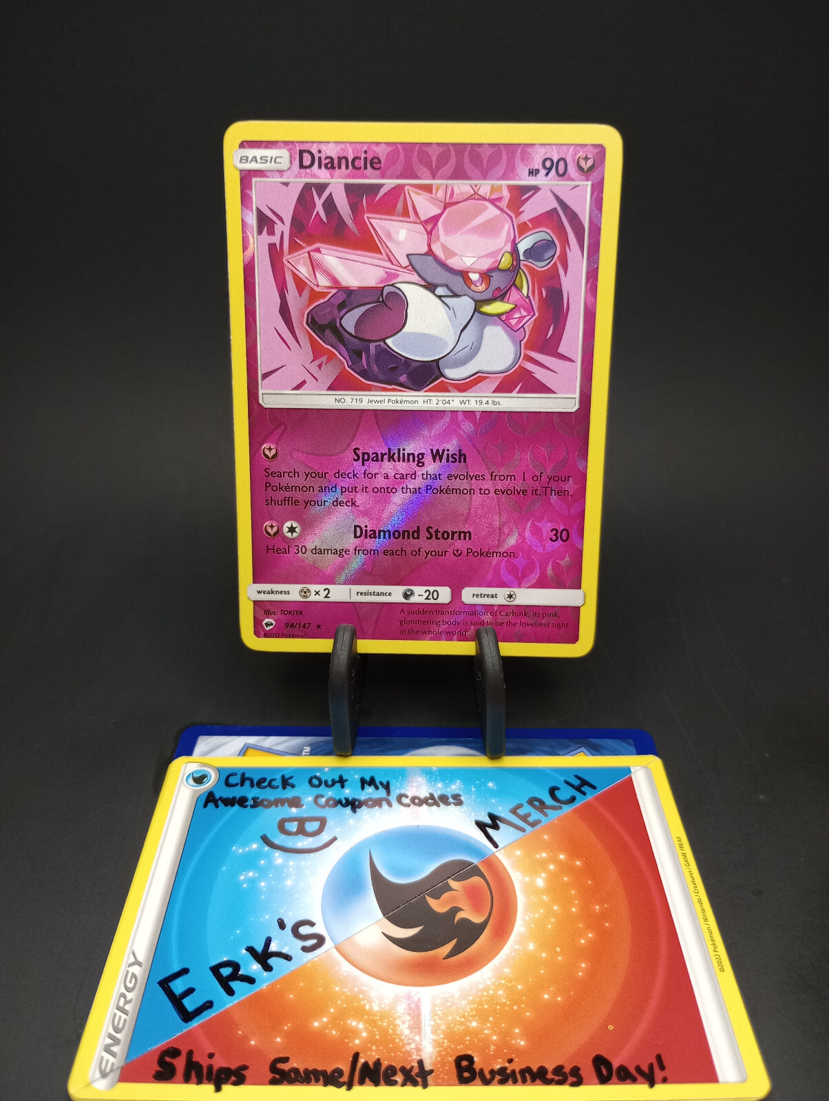Diancie 94/147 Burning Shadows Reverse Holo Rare Pokemon Card eBay