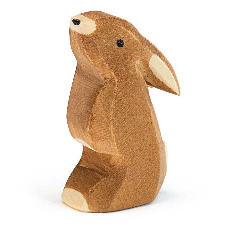 Ostheimer Hase Ohr tief braun Spielfigur Holzfigur 15004