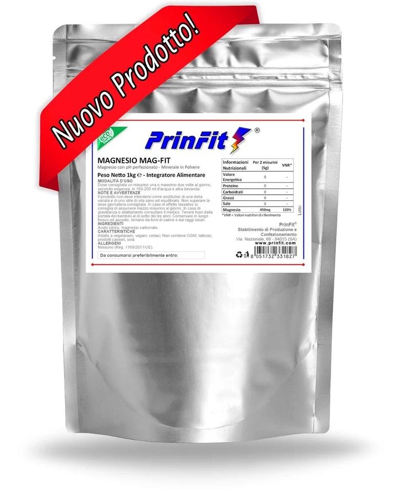 1 kg MagFit Magnesio Integratore Alimentare polvere Mag Citrato supremo PrinFit