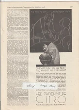Vintage 1928 PARFUM de CIRO Magazine AD~CHEVALIER de la NUIT~Glazo Nail Polish