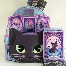 Disney Hocus Pocus Tarot Card Binx Iridescent Glow Mini Backpack & Cardholder