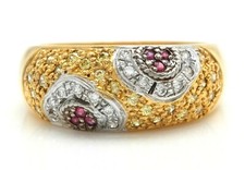 0.50 Carat Natural Ruby and Diamond 14K Solid Yellow Gold Ring