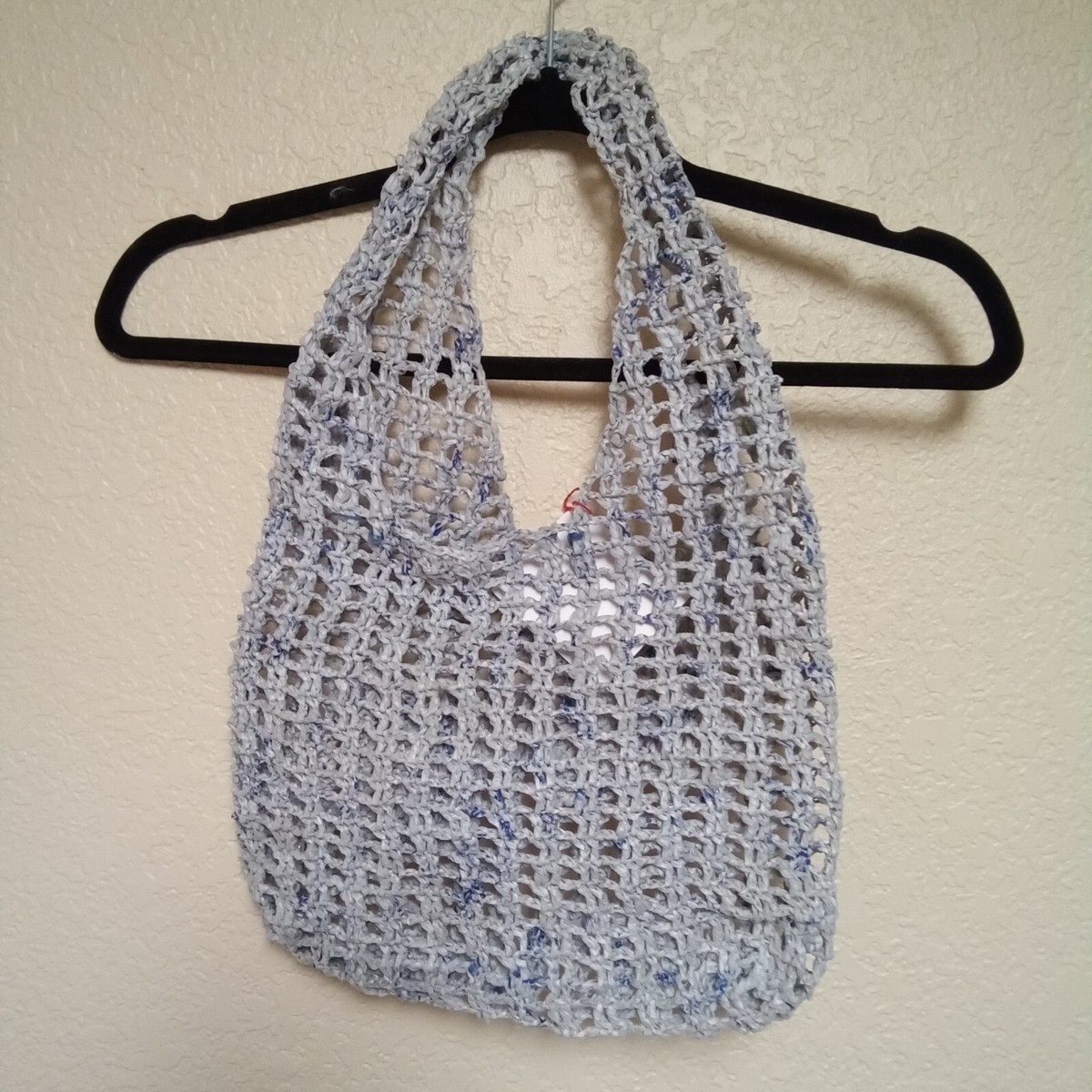 Handcrafted Crocheted Plarn Beach Or Grocery Bag Original Unique