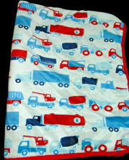 SL Home Fashions Baby Blanket Semi Truck Cement Tow Red Blue Boy Lovey