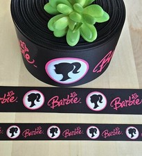 7/8, 1.5  3" 1 YD Barbie Grosgrain Ribbon Doll Barbie Silhouette Hair Bow