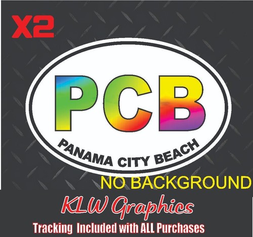 Pco Sticker Panama City Beach Florida PCB Oval Bumper Sticker Helmet Sticker Euro ...