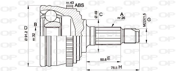 Tête de cardan Rover 200 II anti claquement pour 220 SDi 3 et 5 portes
