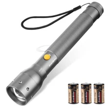 EverBrite 900 Lumens Tactical Flashlight Adjustable Focus 3 Modes Aluminum Torch
