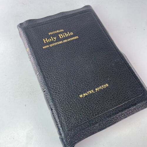 Vintage 1920s Red Letter Holy Bible 4000 Questions and Answers Thomas Nelson