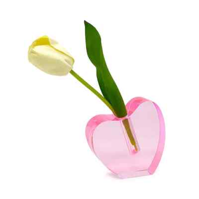 TIZO Neiman Marcus Crystal Pink Heart Shape Flower Vase