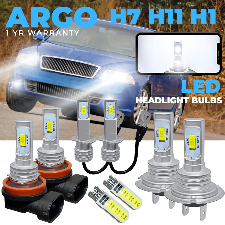 Skoda Octavia MK2 Led White Xenon 6000k Headlight Fog Side Light Bulbs 2003-2013