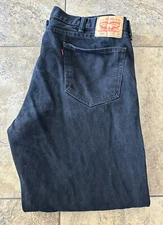 Levis 505 Jeans Men 42 x 32 Black Cotton  Relaxed Straight