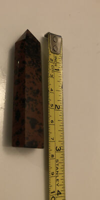 Mahagoni Obsidian Obelisk polierte Spitze Kristall Turm Natur Edelstein Chakra H