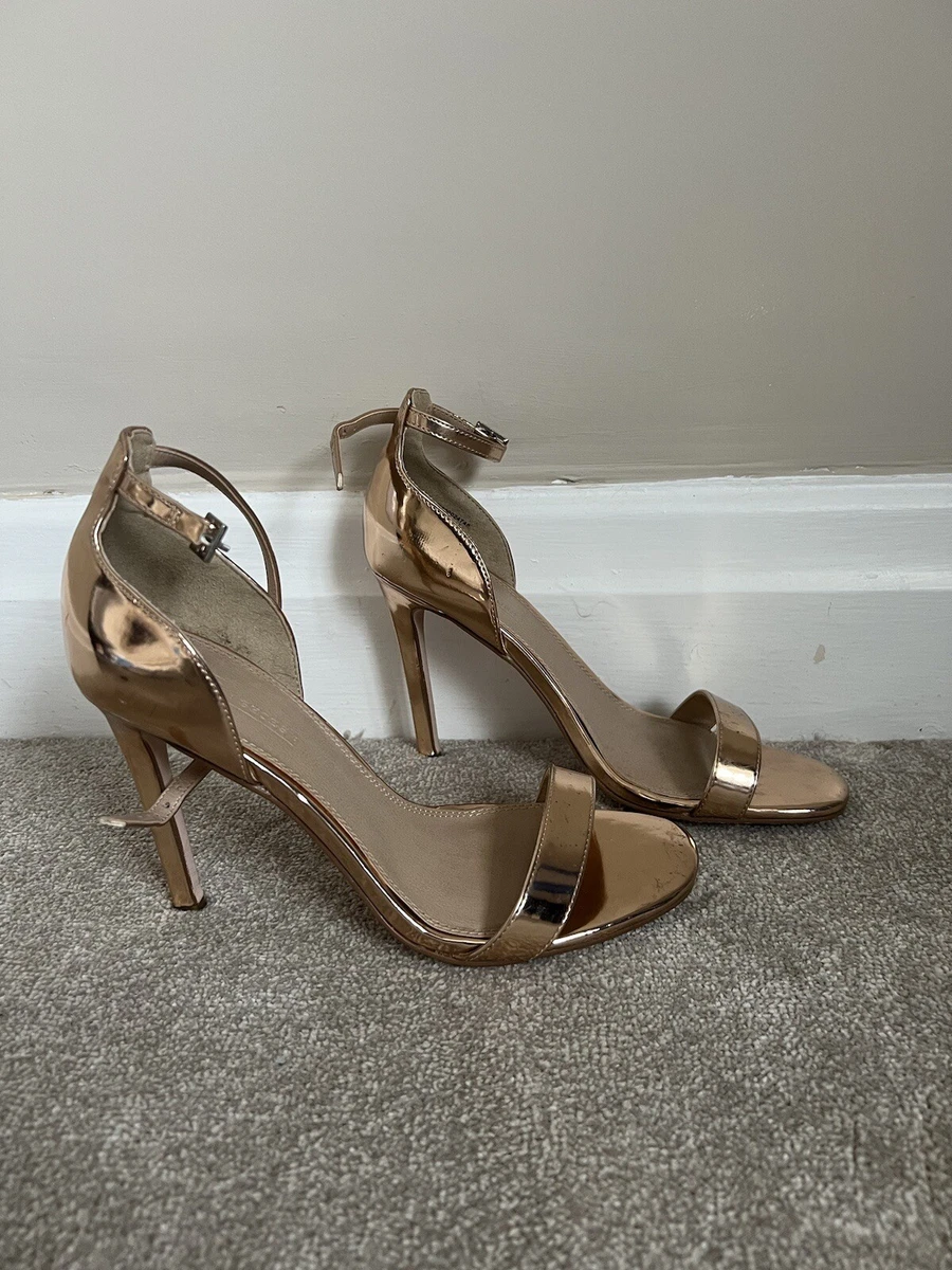 ASOS rose metallic strap high heels in size 5