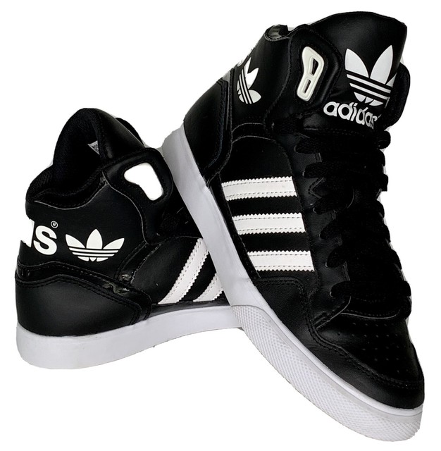 adidas black leather high tops