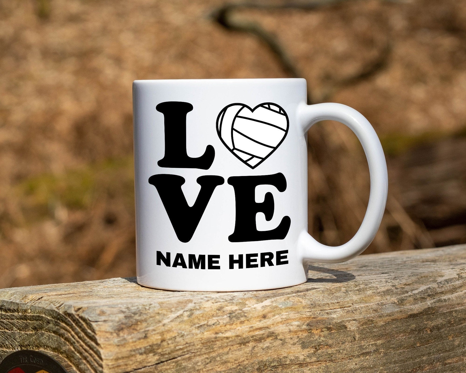 Love Volley Ball Premium Personalized Coffee Mug Teacup. Perfect Gift For