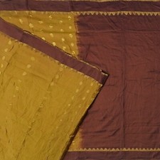 Vintage Brown Sarees 100 Pure Silk Zari Handwoven Festive Sari 5YD Craft Fabric