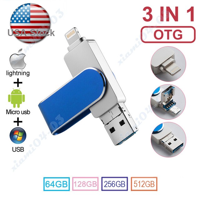 256GB USB Flash Drive Lightning External Storage Memory Stick For