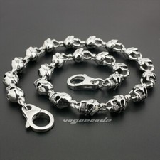316L Stainless Steel Skull KeyChain Mens Biker Wallet Chain 5L018WCA 14" 36"
