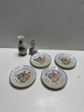 Vintage set of 6 floral porcelain Tea Plates and Vases, Made in Japan Kids Toys