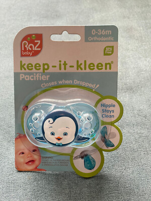 RAzbaby Raz baby pacifier keep it kleen  pink penguin