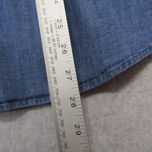 Anne Klein Top Blouse Women's L Blue 3/4 Sleeve V Neck Flowy Glam Casual Classic - Picture 8 of 9