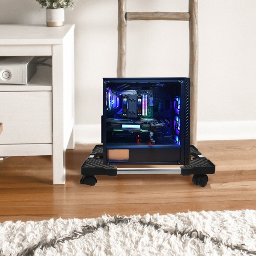 Computer Host Bracket Adjustable Mobile Cpu Stand Portable Desktop Cart - Afbeelding 12 van 12