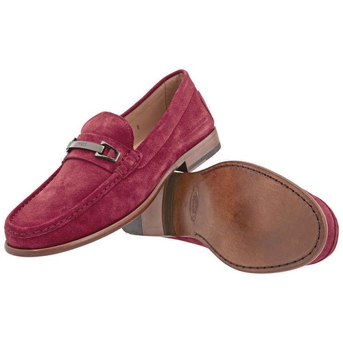 Tod's Men's Mocassino Gommino Moccasins Loafers Shoes, Porpora Red Suede (9.5 UK / 10.5 US, PORPORA)