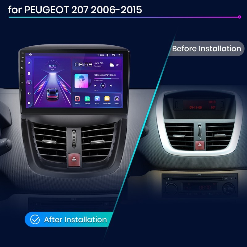 Autoradio Android Peugeot 207 écran tactile IPS et Android Auto - 3
