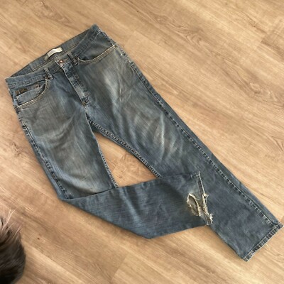 Lee Men's Blue Straight Leg With Belt Loops Jeans US Size 32''