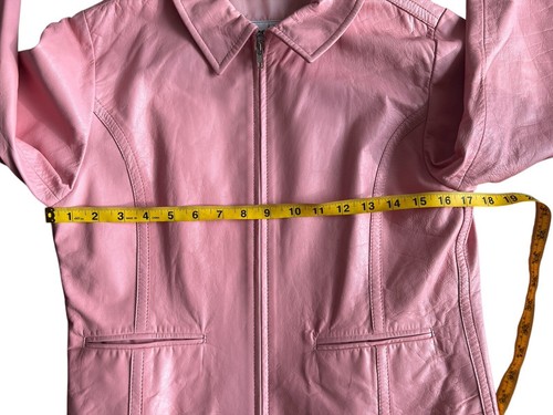 Vecchio Ponte Pink Lambskin Leather Jacket Italian-Made Genuine Leather Size 16Y - Picture 2 of 5