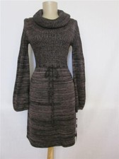 Calvin Klein Brown Black Mocked Sweater Dress XS