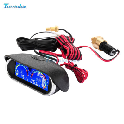 Car Multi-Functional Digital Gauge Temperature Voltmeter Oil Pressure Meter