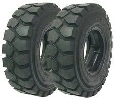 SET 2 ZEEMAX HD 6.00-9 /10TT FORKLIFT TIRES W/TUBE & FLAP & RIM GUARD