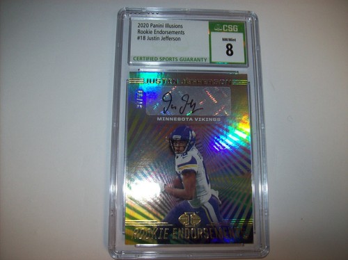 2020 Illusions Justin Jefferson Rookie Endorsements Auto #37/99 CSG 8 NM Auto 10 - Bild 2 von 3